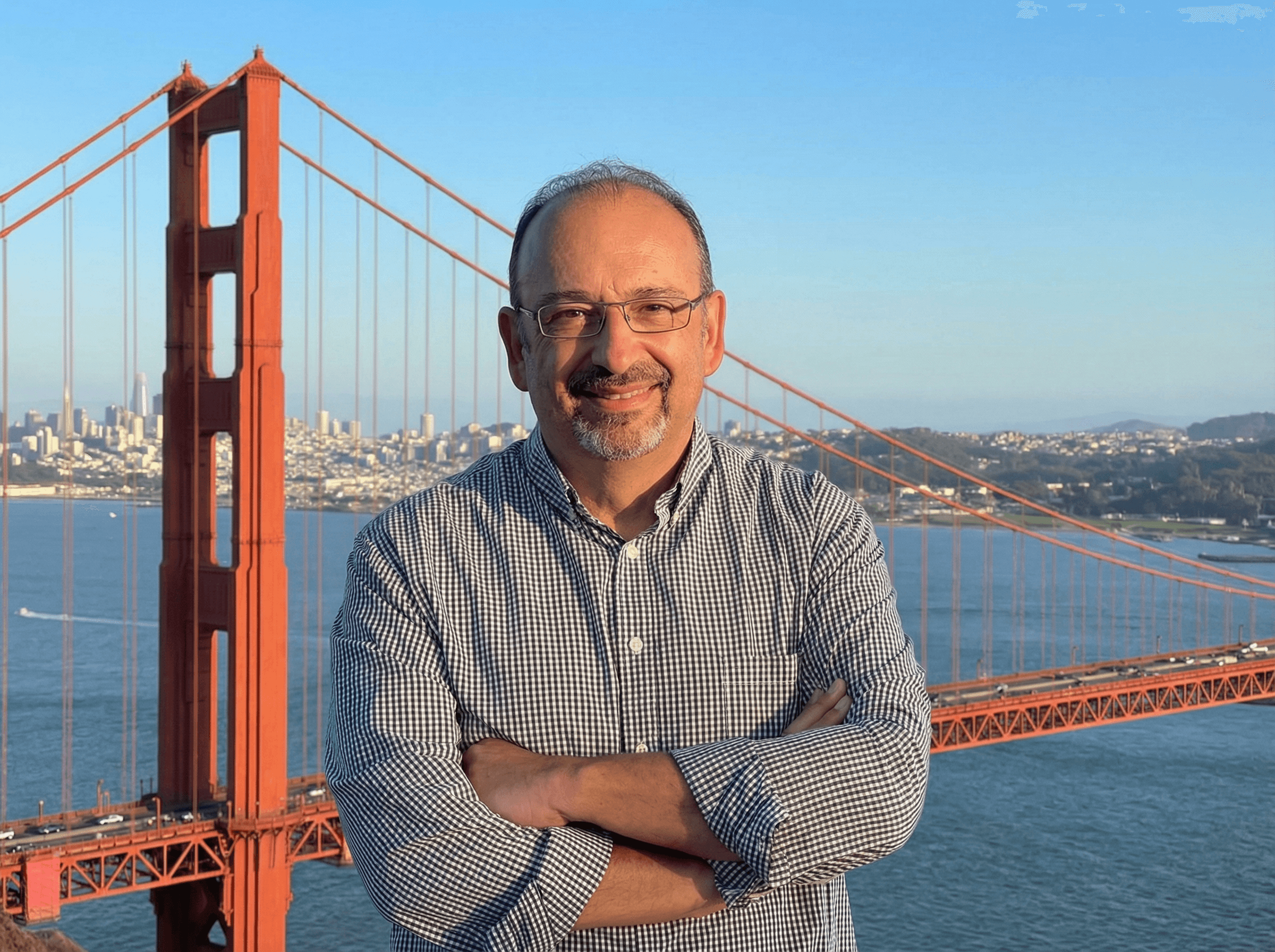 Sergio Avedian with Golden Gate Bridge, San Francisco