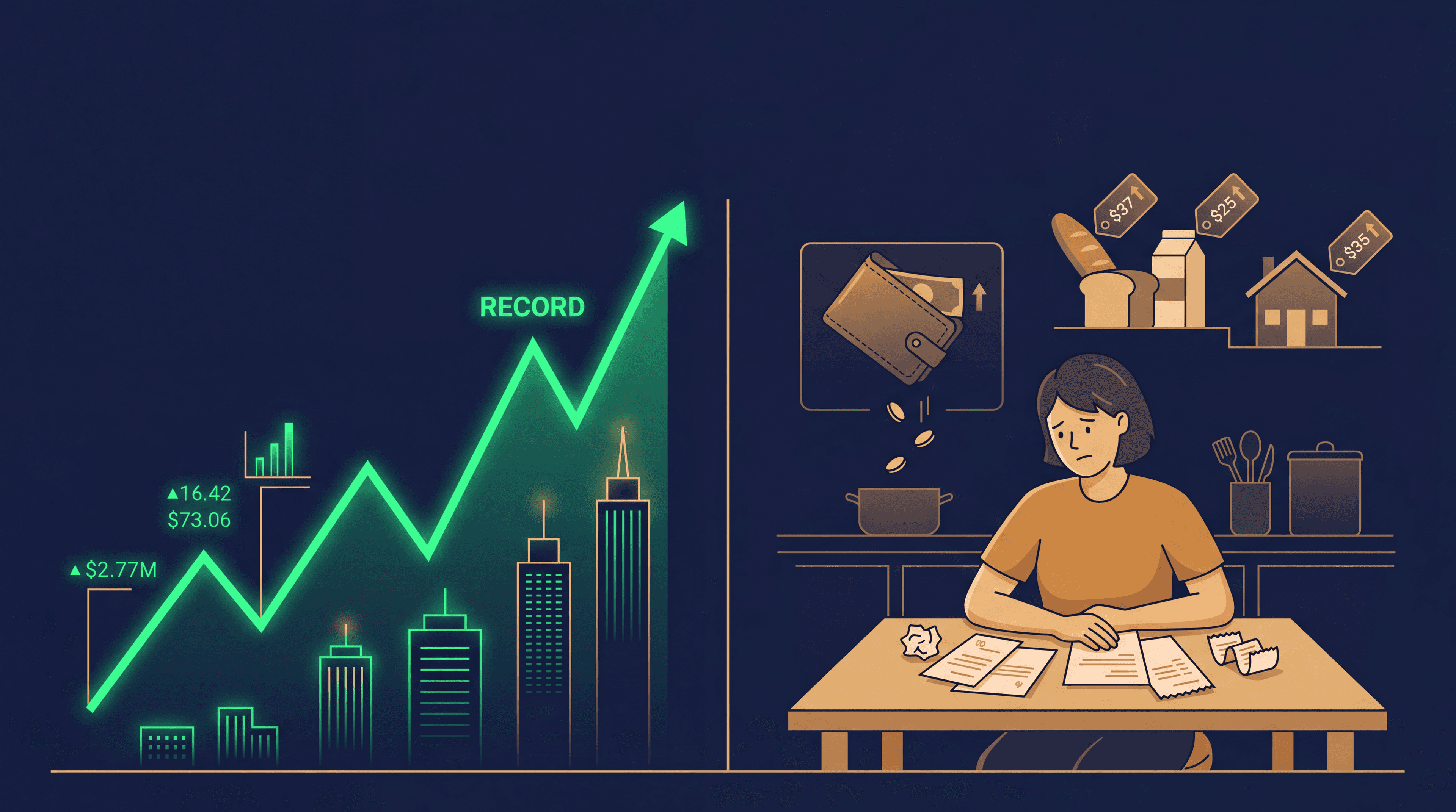 The Market Is Near Record Highs, So Why Does Everyone Still Feel Broke?